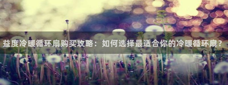 益度冷暖循环扇购买攻略：如何选择最适合你的冷暖循环扇？