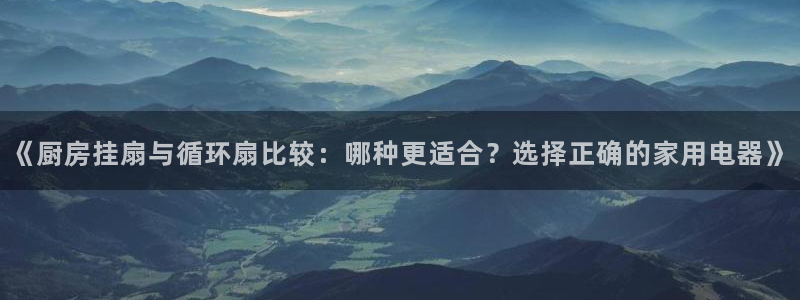 凯发平台8：《厨房挂扇与循环扇比较：哪种更适合？选择正确的家用电器》