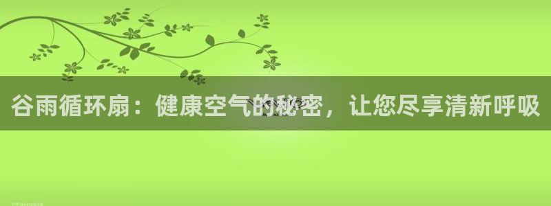 凯发娱乐唯一官网：谷雨循环扇：健康空气的秘密，让您尽享清新呼吸